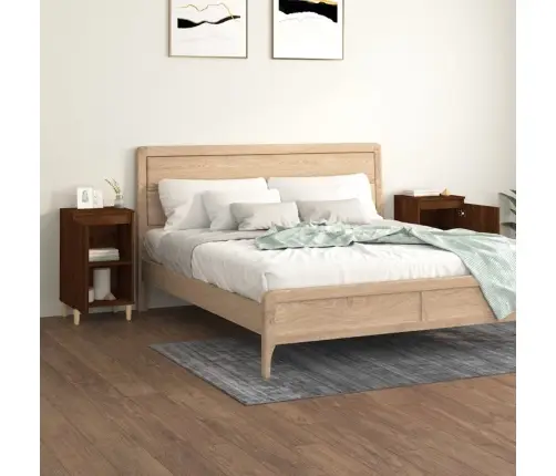 Naktsskapīši, 2 Gab., Ozolkoka, 40X35X70 Cm, Inženierijas Koks Vidaxl