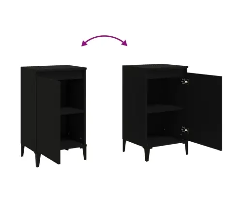 Öökapid 2 Tk, Must, 40X35X70 cm Tehispuit