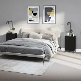 Naktsskapīši, 2 Gab., 40X35X70 Cm, Inženierijas Koks, Melni Vidaxl