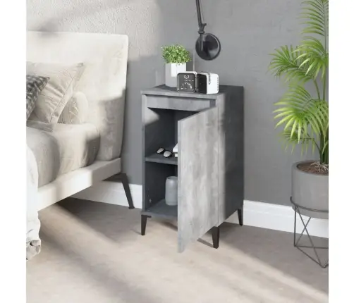 Naktinė Spintelė, Betono Pilka, 40X35X70cm Apdirbta Mediena
