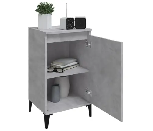 Naktinė Spintelė, Betono Pilka, 40X35X70cm Apdirbta Mediena