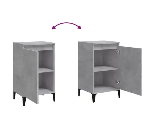 Naktinė Spintelė, Betono Pilka, 40X35X70cm Apdirbta Mediena