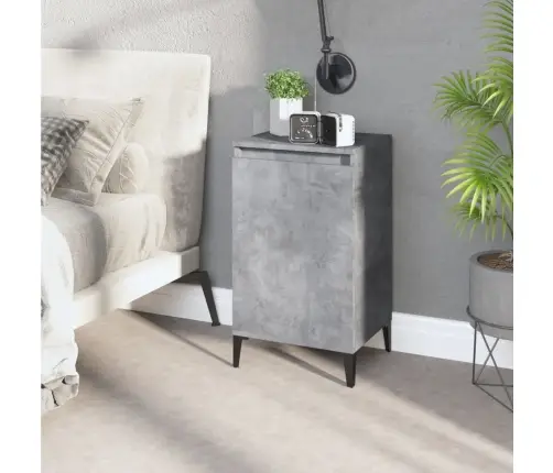 Naktinė Spintelė, Betono Pilka, 40X35X70cm Apdirbta Mediena