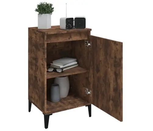 Naktinės Spintelės, 2Vnt., Dūminio Ąžuolo, 40X35X70cm Mediena