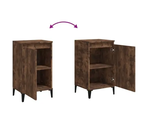 Naktinės Spintelės, 2Vnt., Dūminio Ąžuolo, 40X35X70cm Mediena