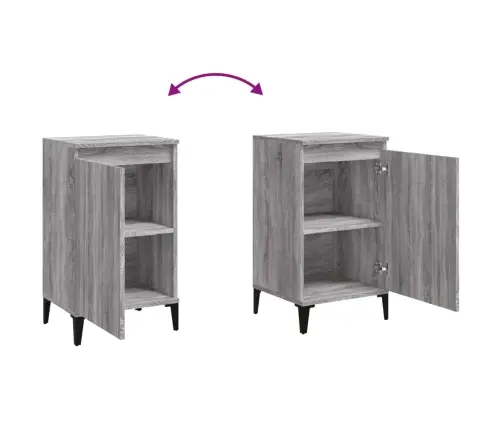 Naktsskapītis, Pelēka Ozolkoka, 40X35X70 Cm, Inženierijas Koks Vidaxl