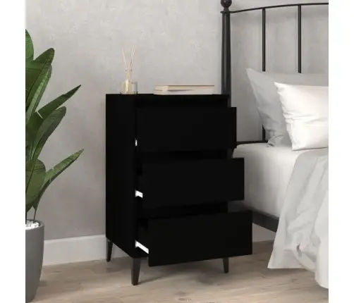 Naktsgaldiņš, 40X35X70 Cm, Inženierijas Koks, Melns Vidaxl