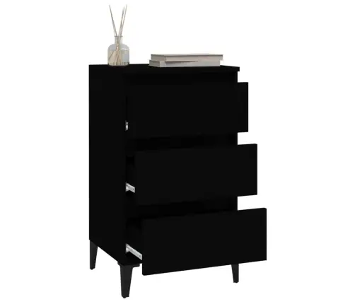 Naktsgaldiņš, 40X35X70 Cm, Inženierijas Koks, Melns Vidaxl