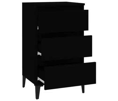 Naktsgaldiņš, 40X35X70 Cm, Inženierijas Koks, Melns Vidaxl