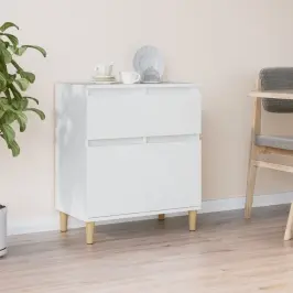 Kumode, Balta, 60X35X70 Cm, Inženierijas Koks Vidaxl