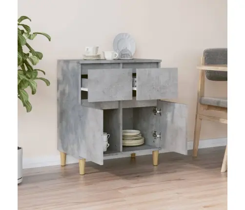 Plaukts, Betona Pelēks, 60X35X70 Cm, Inženierijas Koks Vidaxl