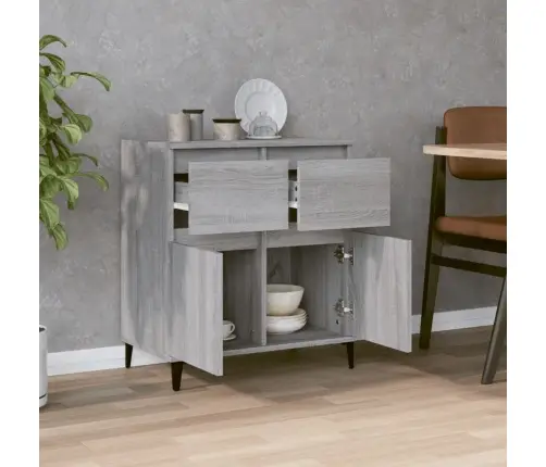 Kumode, Pelēka Ozolkoka, 60X35X70 Cm, Inženierijas Koks Vidaxl