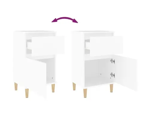 Naktsskapīši, 2 Gab., Balti, 40X35X70 Cm Vidaxl