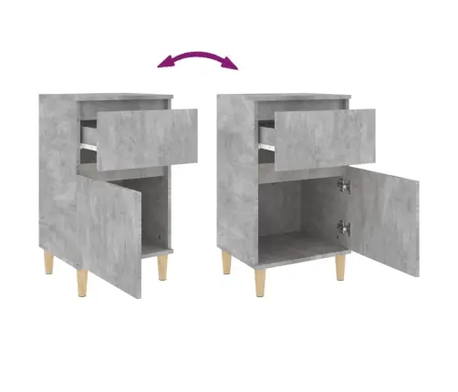 Naktinė Spintelė, Betono Pilkos Spalvos, 40X35X70Cm