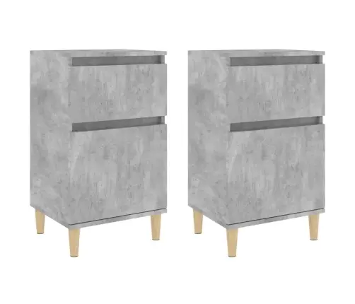 Naktsskapīši, 2 Gab., Betona Pelēki, 40X35X70 Cm Vidaxl