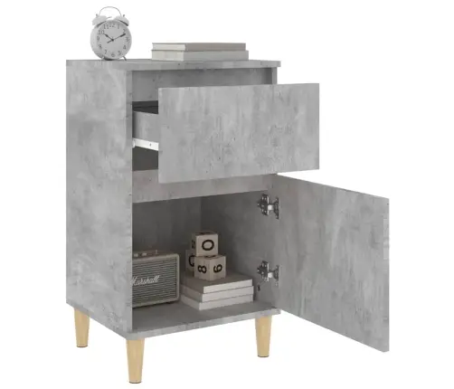 Naktsskapīši, 2 Gab., Betona Pelēki, 40X35X70 Cm Vidaxl