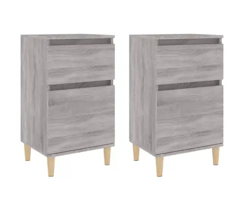 Naktinės Spintelės, 2Vnt., Pilkos Ąžuolo Spalvos, 40X35X70Cm