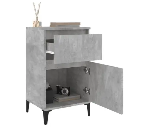 Naktinės Spintelės, 2Vnt., Betono Pilkos Spalvos, 40X35X70Cm Naktinės Spintelės, 2Vnt., Betono Pilkos Spalvos, 40X35X70Cm