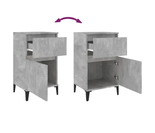 Naktinės Spintelės, 2Vnt., Betono Pilkos Spalvos, 40X35X70Cm Naktinės Spintelės, 2Vnt., Betono Pilkos Spalvos, 40X35X70Cm