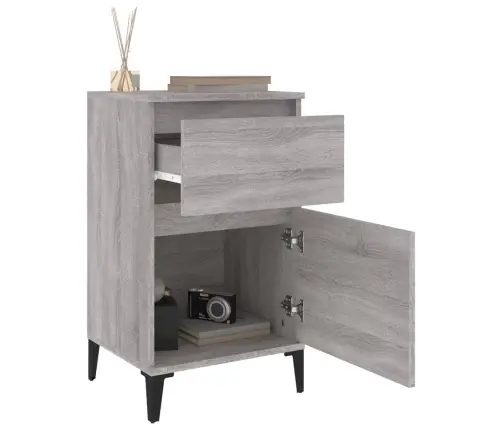 Naktinė Spintelė, Pilkos Sonoma Ąžuolo Spalvos, 40X35X70Cm