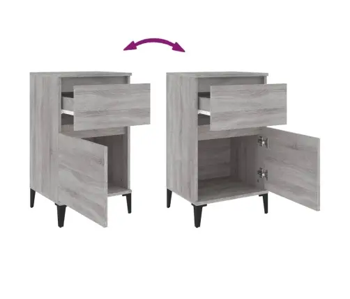 Naktinė Spintelė, Pilkos Sonoma Ąžuolo Spalvos, 40X35X70Cm