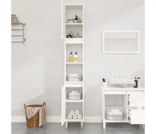 Vannasistabas Skapītis, 30X30X190 Cm, Inženierijas Koks, Balts Vidaxl