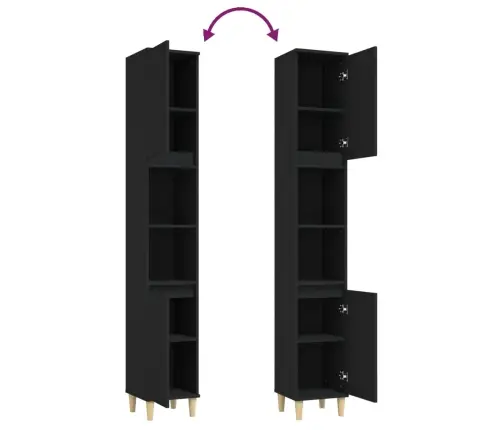 Vannitoakapp, Must, 30 X 30 X 190 cm Tehispuit