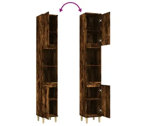 Vannasistabas Skapis, Ozola, 30X30X190 Cm, Inženierijas Koks Vidaxl