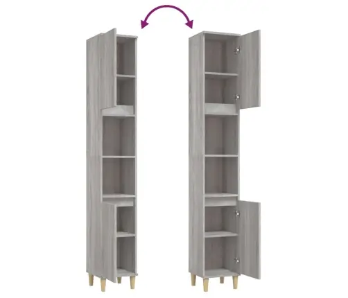 Vannitoakapp, Hall Sonoma Tamm, 30 X 30 X 190 cm Tehispuit