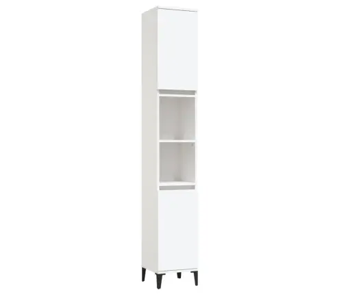 Vannasistabas Skapis, Balts, 30X30X190 Cm, Inženierijas Koks Vidaxl