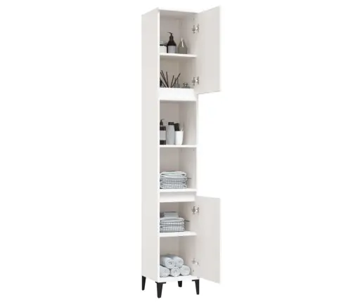 Vannasistabas Skapis, Balts, 30X30X190 Cm, Inženierijas Koks Vidaxl