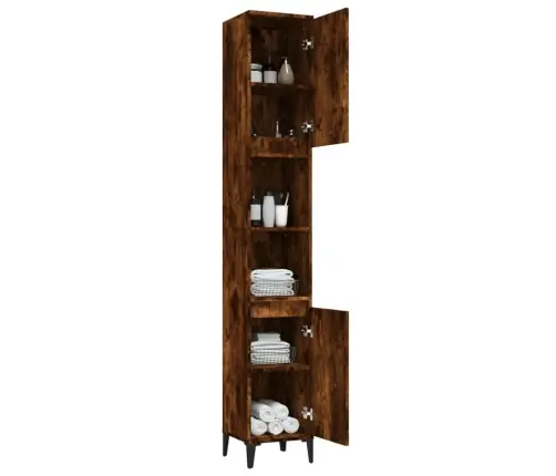 Vannasistabas Skapis, Ozola, 30X30X190 Cm, Inženierijas Koks Vidaxl