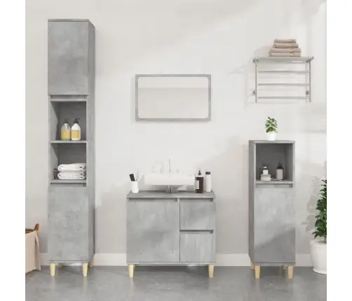 Vannasistabas Skapītis, Pelēks, 30X30X100 Cm, Inženierijas Koks Vidaxl