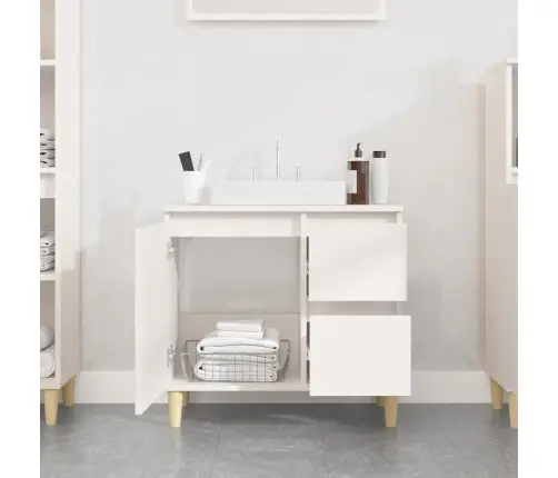 Vonios Kambario Spintelė, Balta, 65X33X60cm Apdirbta Mediena