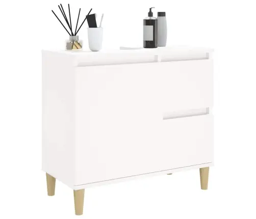 Vonios Kambario Spintelė, Balta, 65X33X60cm Apdirbta Mediena