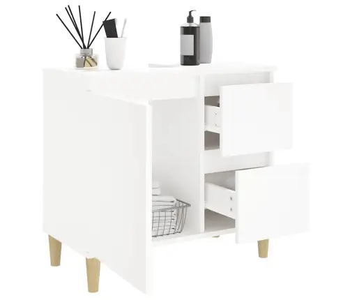 Vonios Kambario Spintelė, Balta, 65X33X60cm Apdirbta Mediena