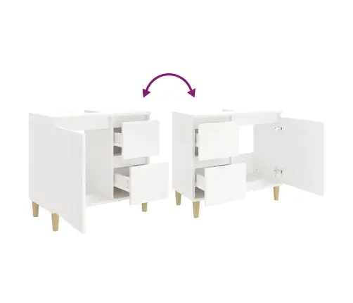 Vonios Kambario Spintelė, Balta, 65X33X60cm Apdirbta Mediena