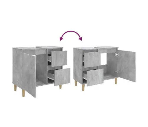 Vannitoakapp, Betoonhall, 65 X 33 X 60 cm Tehispuit