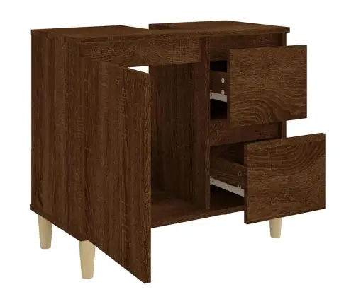 Vannitoakapp, Pruun Tamm, 65 X 33 X 60 cm Tehispuit