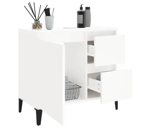 Vonios Kambario Spintelė, Balta, 65X33X60cm Apdirbta Mediena