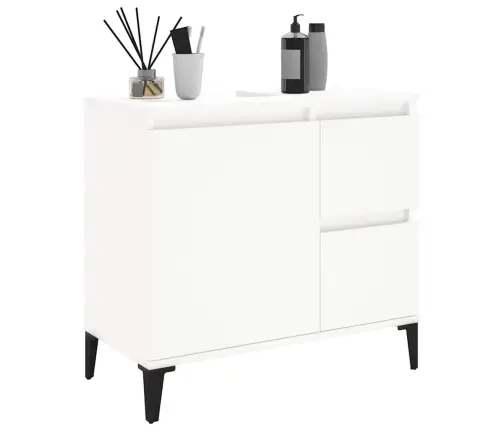 Vonios Kambario Spintelė, Balta, 65X33X60cm Apdirbta Mediena