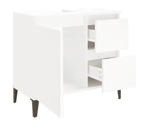 Vonios Kambario Spintelė, Balta, 65X33X60cm Apdirbta Mediena