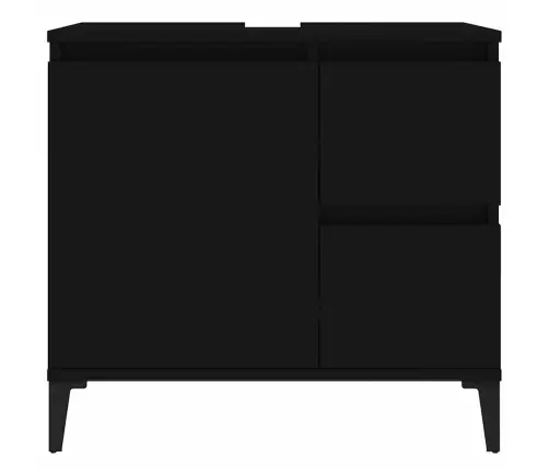 Vannasistabas Skapītis, Melns, 65X33X60 Cm, Inženierijas Koks Vidaxl