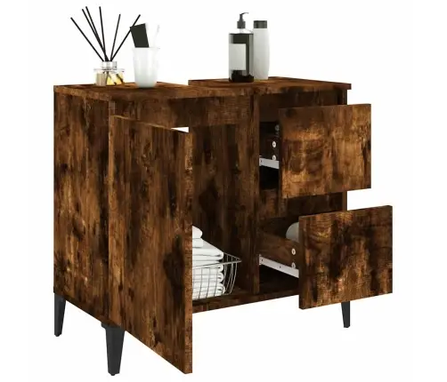 Vannasistabas Skapītis, Ozola, 65X33X60 Cm, Inženierijas Koks Vidaxl