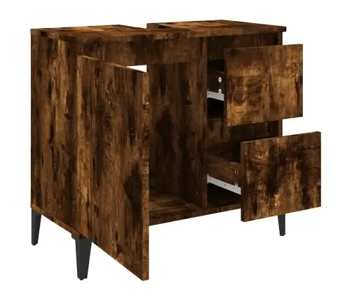 Vannasistabas Skapītis, Ozola, 65X33X60 Cm, Inženierijas Koks Vidaxl