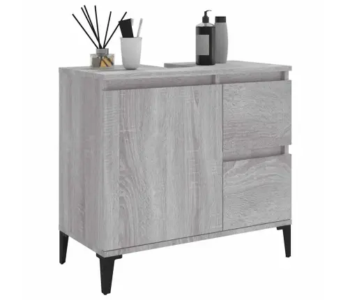 Vonios Kambario Spintelė, Pilka Ąžuolo, 65X33X60cm Mediena