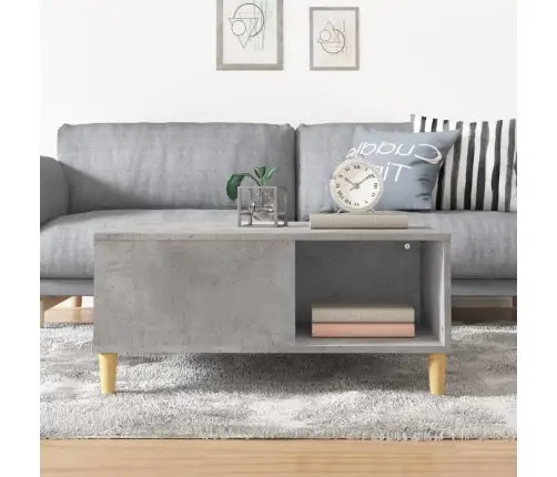 Kafijas Galdiņš, Betona Pelēks, 80X80X36,5Cm, Inženierijas Koks Vidaxl