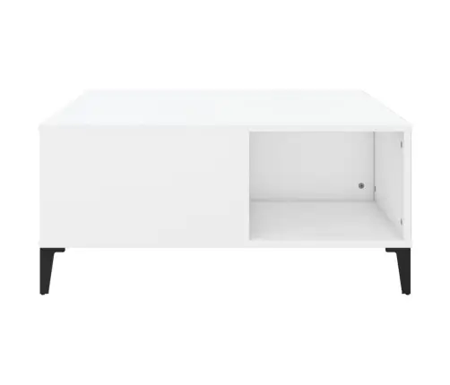 Kafijas Galdiņš, Balts, 80X80X36,5 Cm, Inženierijas Koks Vidaxl