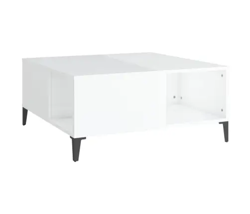 Kohvilaud, Kõrgläikega Valge, 80X80X36,5 cm Tehispuit
