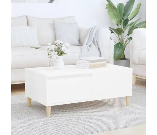 Kafijas Galdiņš, Balts, 90X50X36,5 Cm, Inženierijas Koks Vidaxl